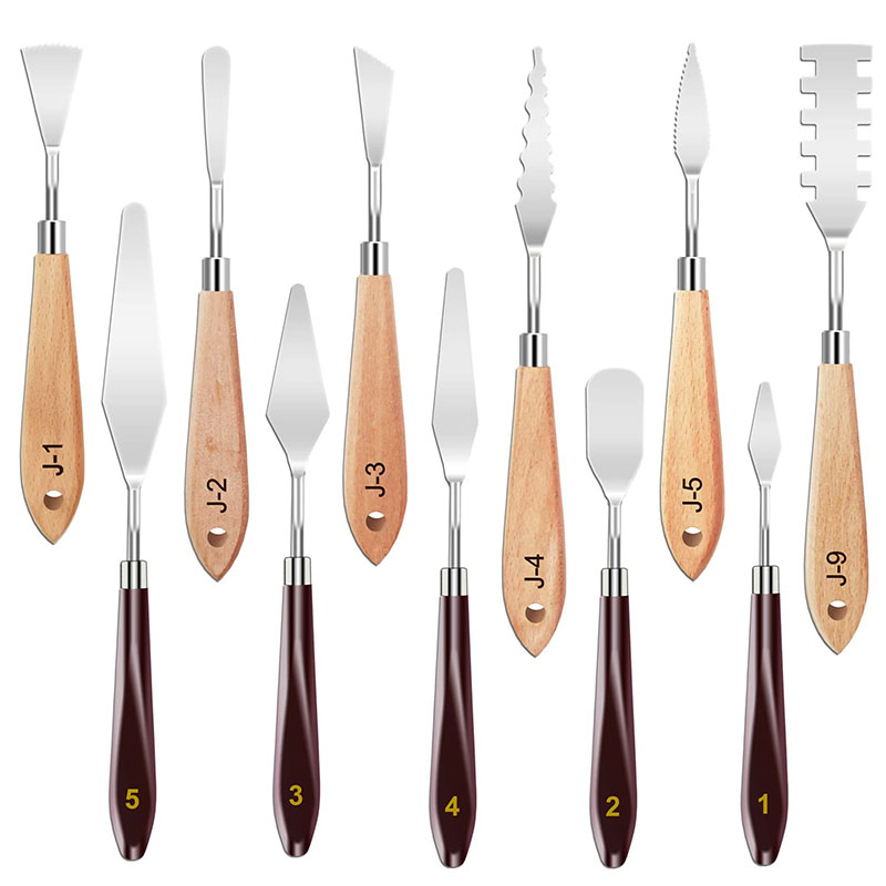 Painting Knife Palette - ชุดมีดวาดภาพ 11 ชิ้น ทำจากสแตนเลส ใช้สำหรับผสมสี ขูดสี