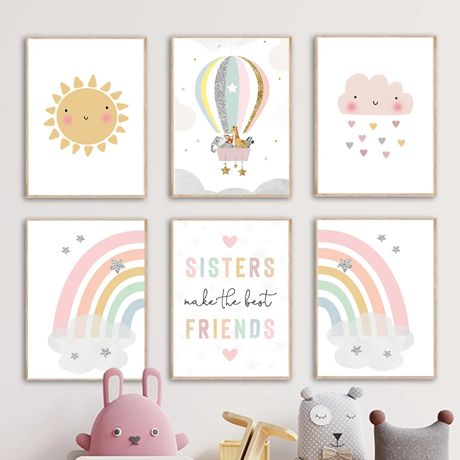 Art Craft Love - ยีราฟ ช้าง บอลลูนลมร้อน ดวงอาทิตย์ สายรุ้ง ห้องเด็ก