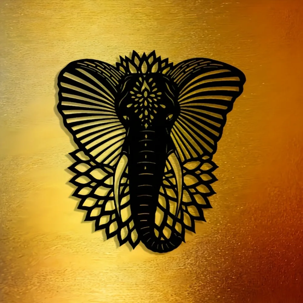 Art Craft Elephant - CIFBUY ป้ายโลหะติดผนังรูปจมูกช้าง งานฝีมือประณีต ตกแต่งบ้านอย่างมีสไตล์