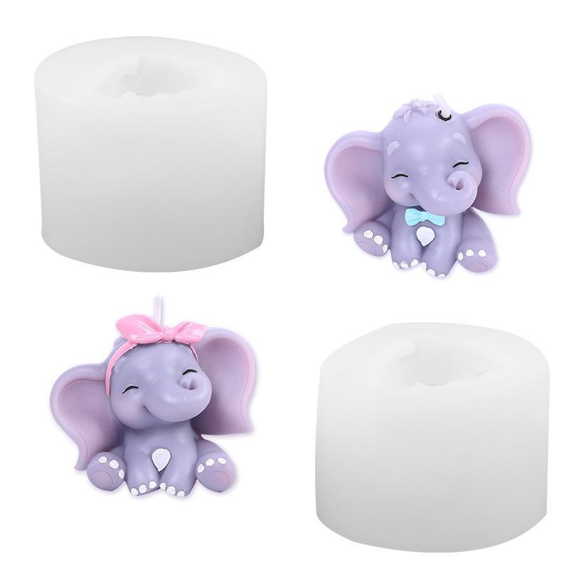 Art Craft Elephant - แม่พิมพ์เทียนซิลิโคนรูปช้าง 3 มิติ น่ารัก ปลอดสารพิษ แกะออกง่าย