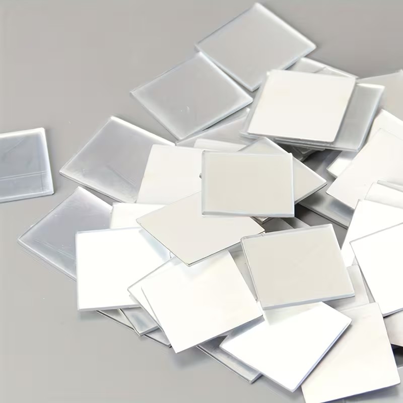 Art Craft Mirror - กระจกสี่เหลี่ยมจิ๋วขนาด 10*10 มม. 100 ชิ้น แบบมีกาวในตัว
