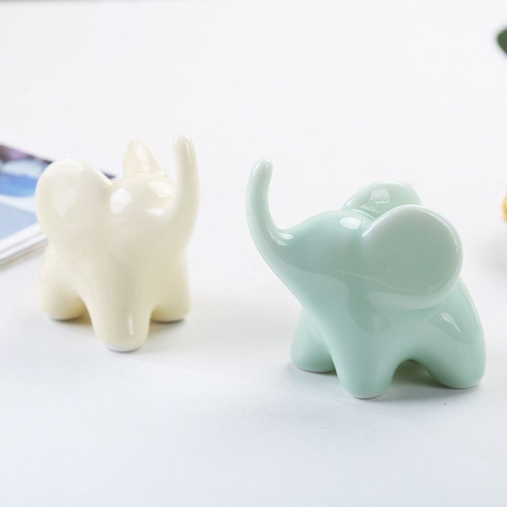 Art Craft Elephant - งานฝีมือเซรามิกรูปช้างสไตล์หรูหรา ของตกแต่งศิลปะสมัยใหม่ รูปปั้นช้างจำลอง ของสะสม ดีไซน์สร้างสรรค์