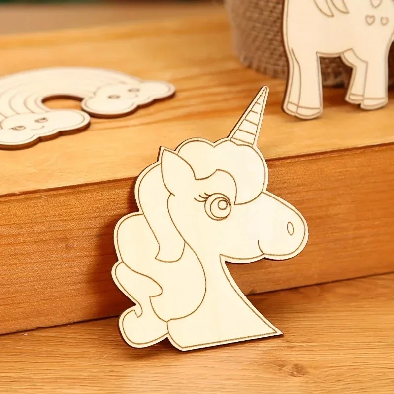 Art Craft Unicorn - ชุดงานฝีมือไม้ยูนิคอร์นคุณภาพสูง 24 ชิ้น สำหรับงาน DIY ระบายสี