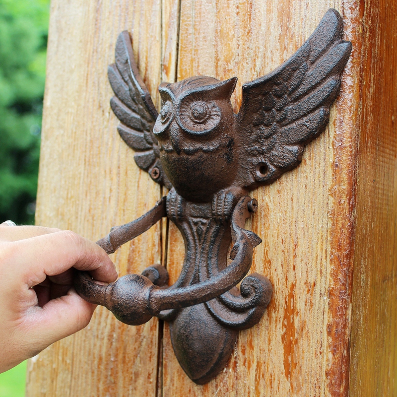 Rustic นกฮูกเหล็กหล่อประตู Far - Art Craft Door บทวิจารณ์และราคา
