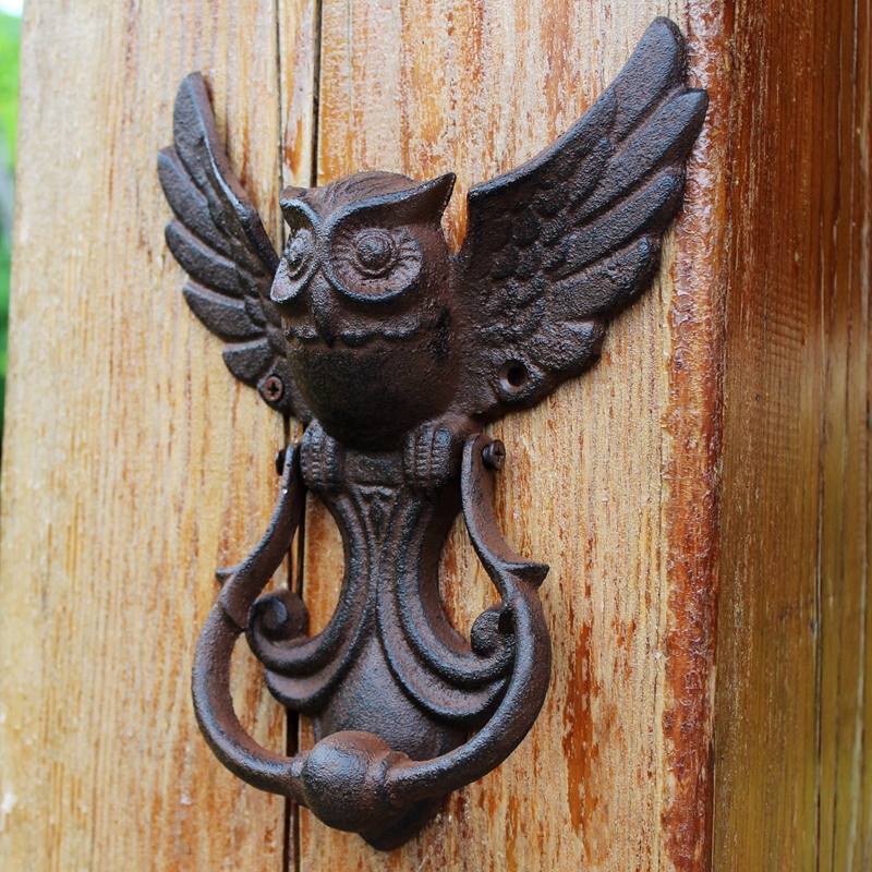 Rustic นกฮูกเหล็กหล่อประตู Far - Art Craft Door บทวิจารณ์และราคา