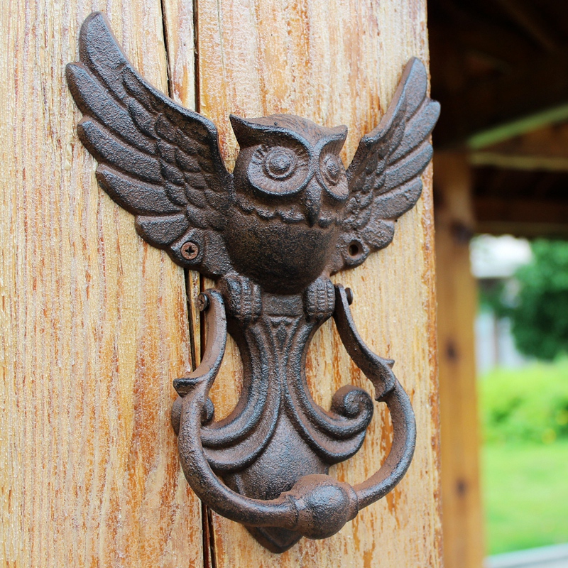 Rustic นกฮูกเหล็กหล่อประตู Far - Art Craft Door บทวิจารณ์และราคา