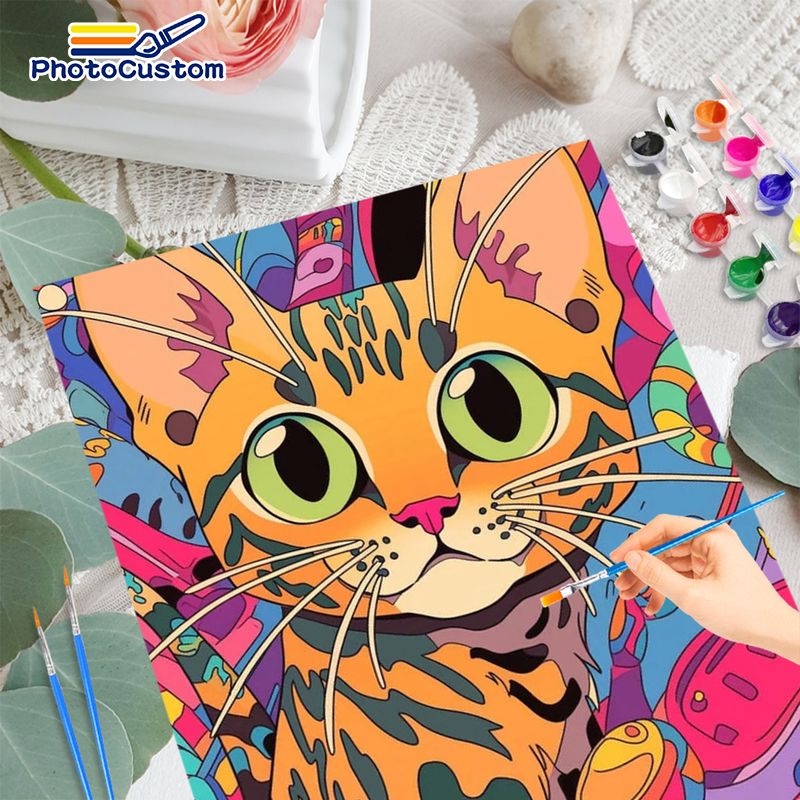 ภาพวาดแมวขิงตามตัวเลขจาก Photo - Art Craft Ideas Easy บทวิจารณ์และราคา