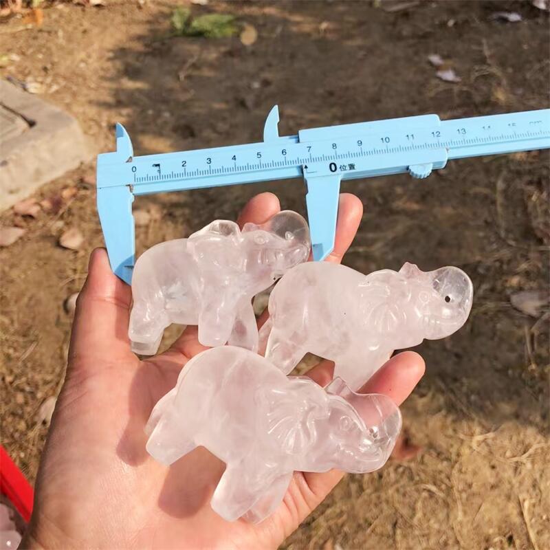 แกะสลักช้างจากหินควอตซ์ธรรมชาต - Art Craft Elephant บทวิจารณ์และราคา