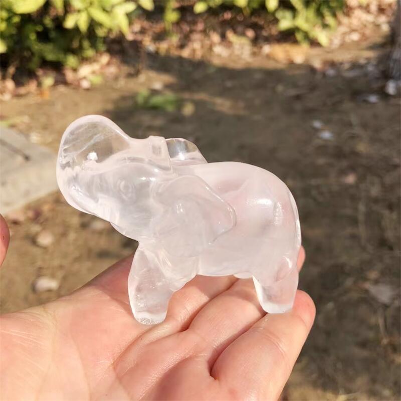 แกะสลักช้างจากหินควอตซ์ธรรมชาต - Art Craft Elephant บทวิจารณ์และราคา
