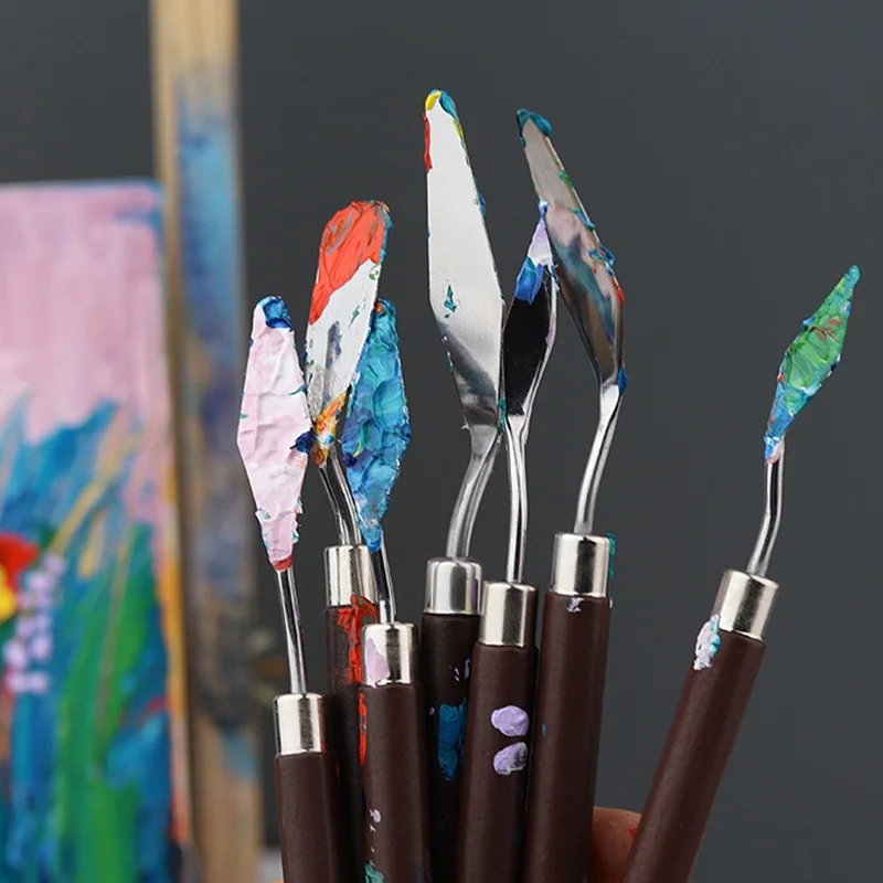 5/7 ชิ้นชุดภาพวาดสีน้ํามัน Scr - Painting Knife Palette บทวิจารณ์และราคา