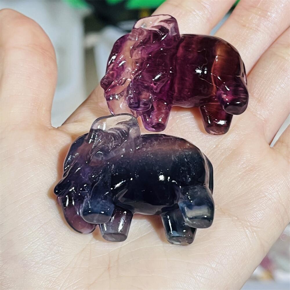 ช้างคริสตัลฟลูออไรต์สี 2 ชิ้น  - Art Craft Elephant บทวิจารณ์และราคา