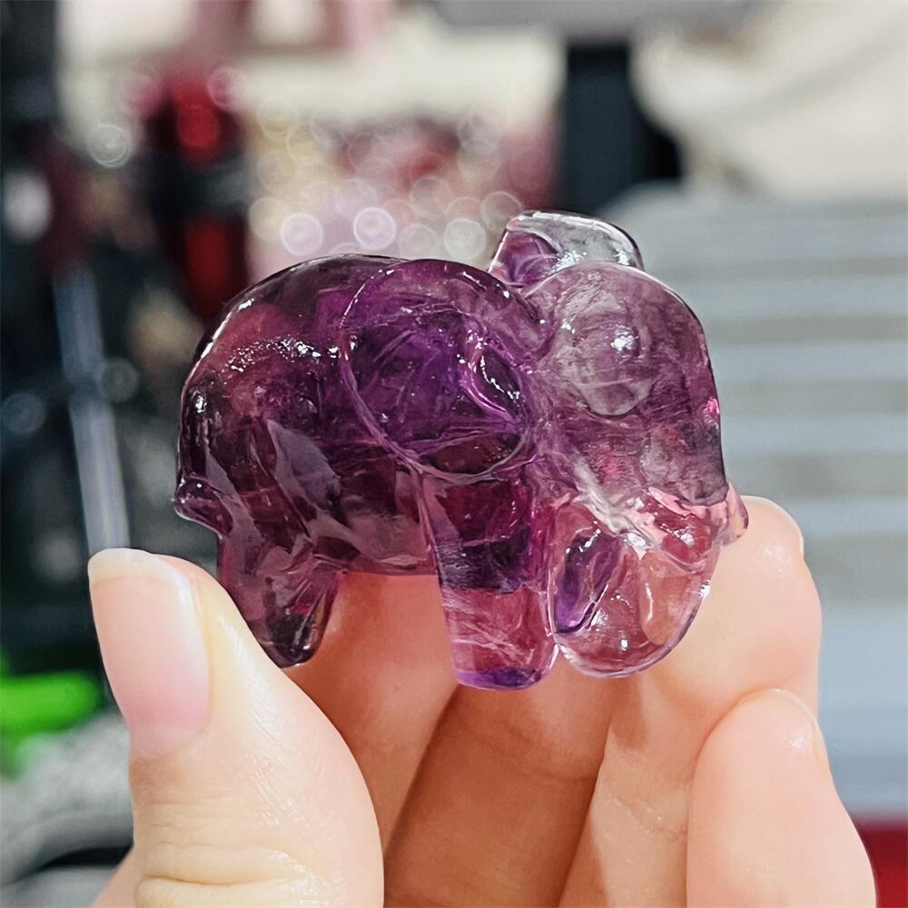 ช้างคริสตัลฟลูออไรต์สี 2 ชิ้น  - Art Craft Elephant บทวิจารณ์และราคา