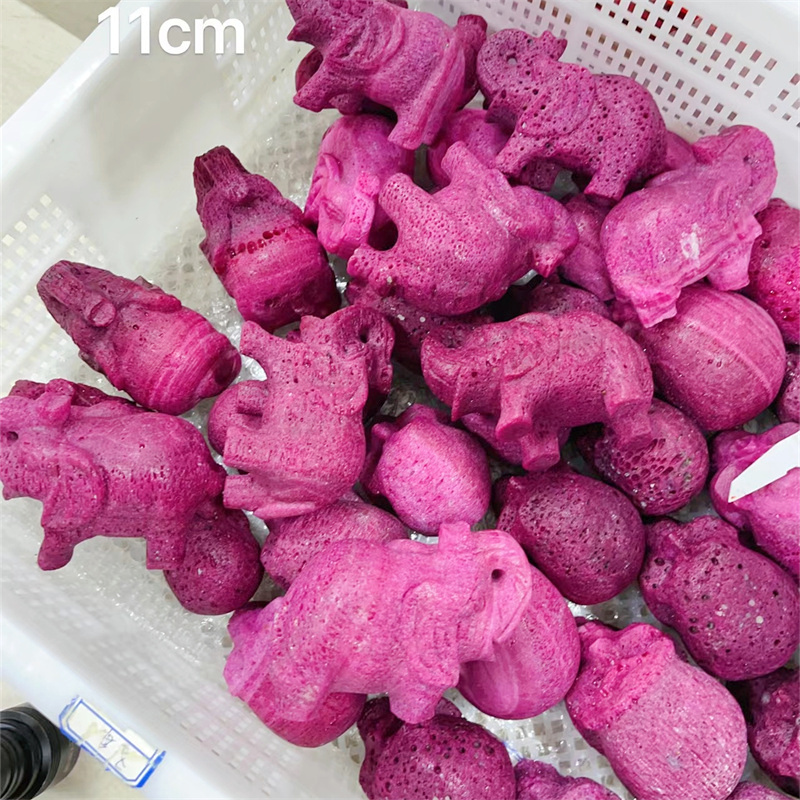 รูปแกะสลักช้างจากทับทิมธรรมชาต - Art Craft Elephant บทวิจารณ์และราคา