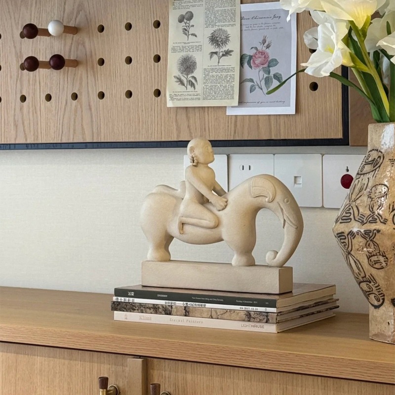 งานประติมากรรมรูปคนขี่ช้าง สไต - Art Craft Elephant บทวิจารณ์และราคา
