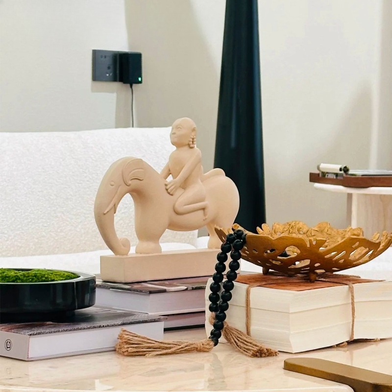 งานประติมากรรมรูปคนขี่ช้าง สไต - Art Craft Elephant บทวิจารณ์และราคา