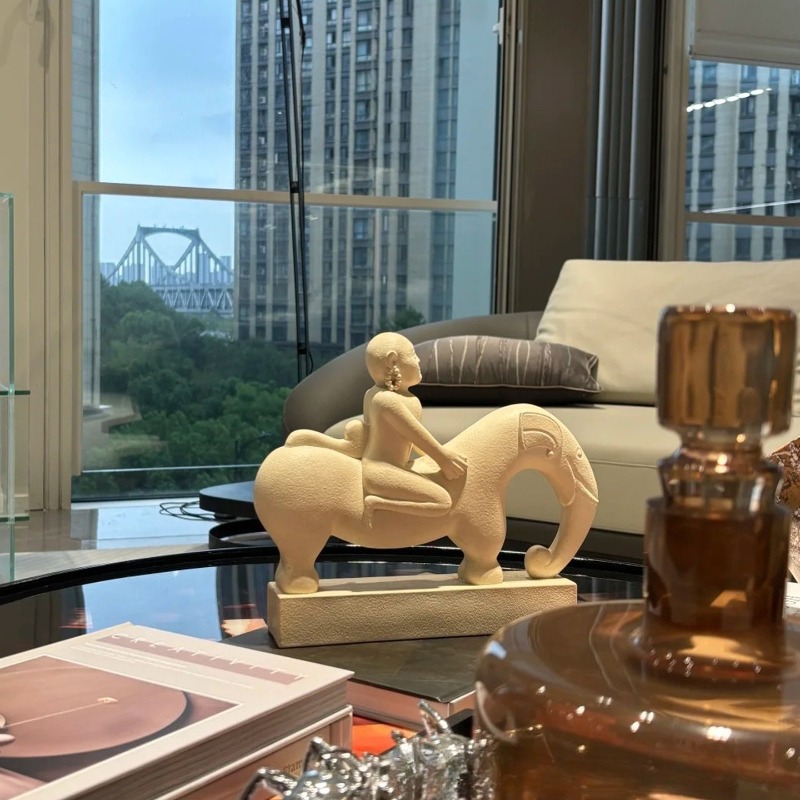 งานประติมากรรมรูปคนขี่ช้าง สไต - Art Craft Elephant บทวิจารณ์และราคา