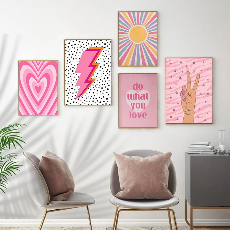 นามธรรมสีชมพูไลท์นิ่งไล่ระดับส - Art Craft Love บทวิจารณ์และราคา