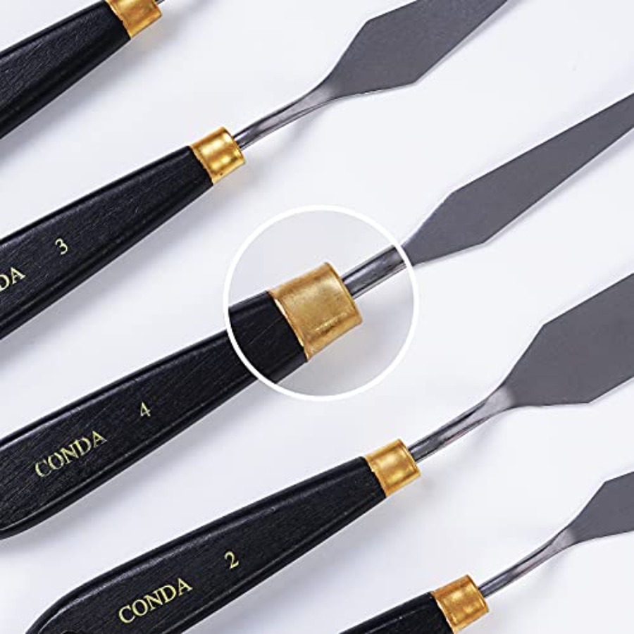 ชุดมีดปาดสีสแตนเลส ด้ามไม้ สีด - Painting Knife Palette บทวิจารณ์และราคา