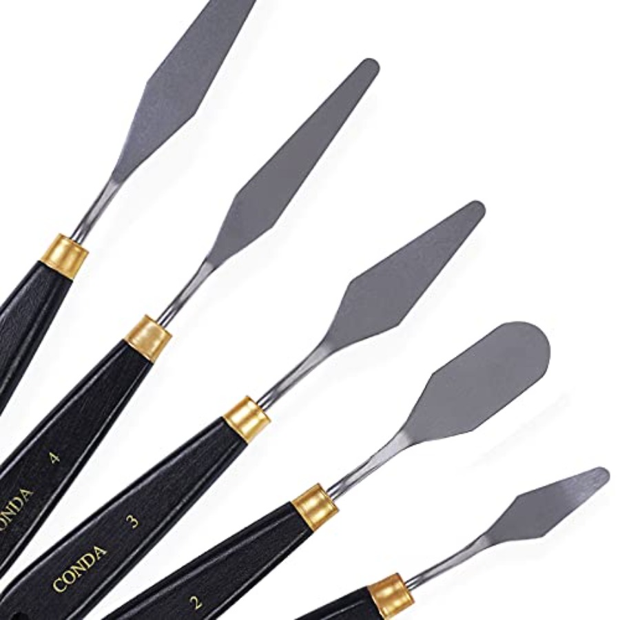 ชุดมีดปาดสีสแตนเลส ด้ามไม้ สีด - Painting Knife Palette บทวิจารณ์และราคา
