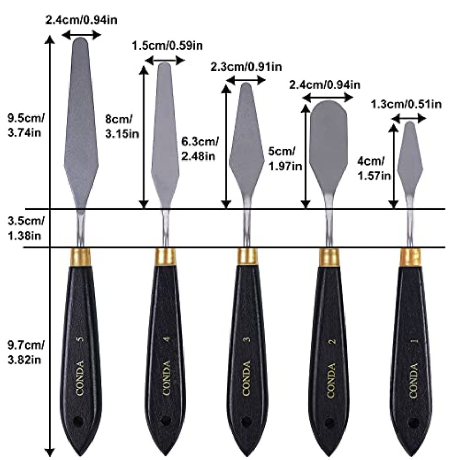 ชุดมีดปาดสีสแตนเลส ด้ามไม้ สีด - Painting Knife Palette บทวิจารณ์และราคา