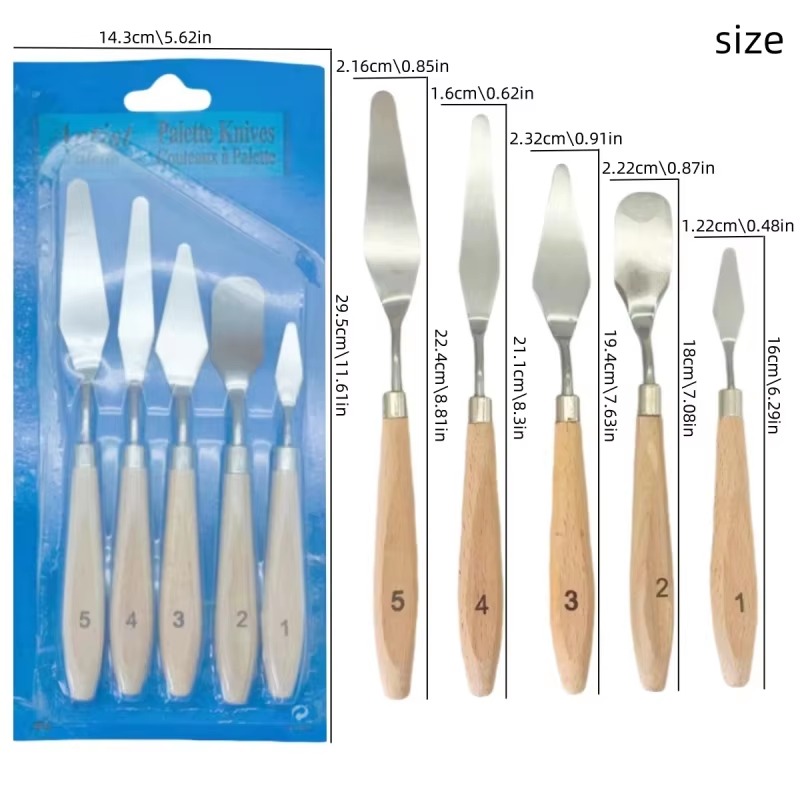 ชุดมีดปาดสีด้ามไม้ 5 ชิ้น ทำจา - Painting Knife Palette บทวิจารณ์และราคา