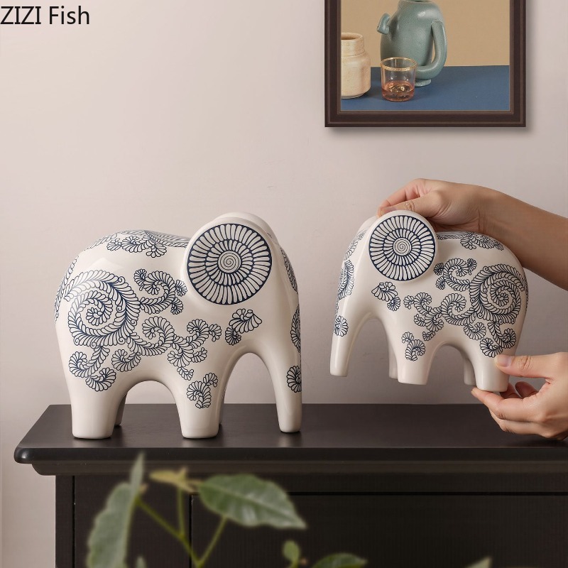 ของตกแต่งรูปช้างเซรามิกสไตล์จี - Art Craft Elephant บทวิจารณ์และราคา