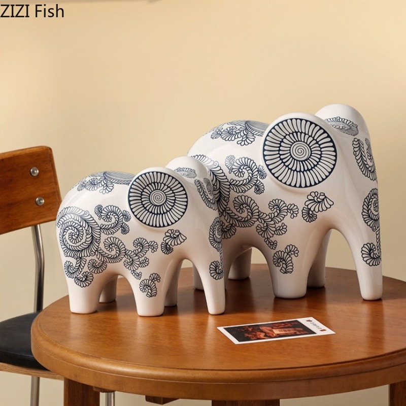 ของตกแต่งรูปช้างเซรามิกสไตล์จี - Art Craft Elephant บทวิจารณ์และราคา