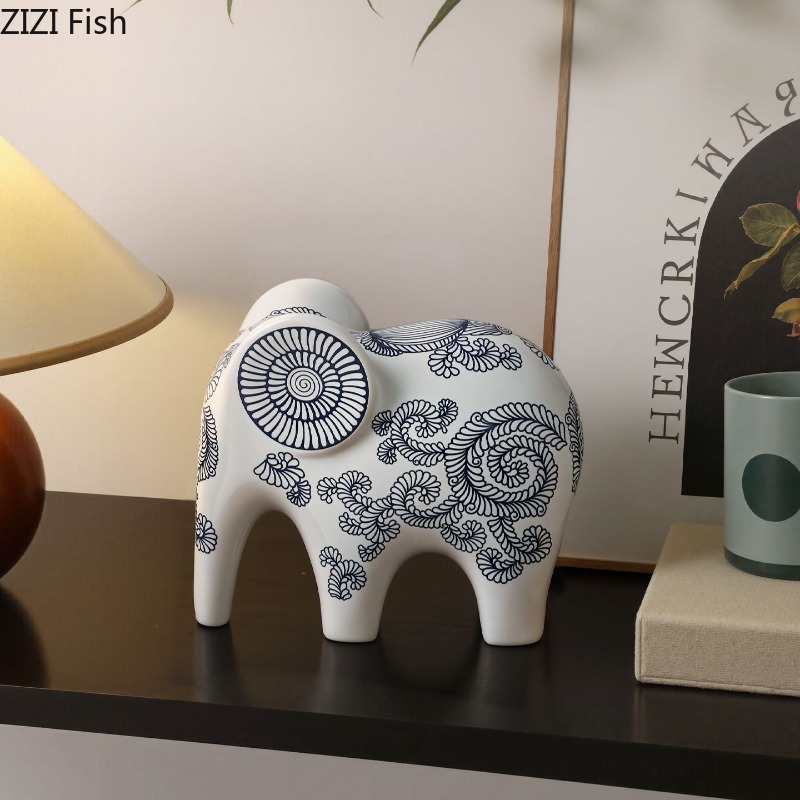 ของตกแต่งรูปช้างเซรามิกสไตล์จี - Art Craft Elephant บทวิจารณ์และราคา
