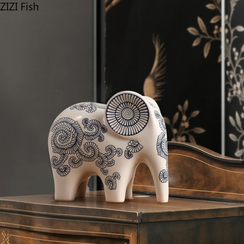 ของตกแต่งรูปช้างเซรามิกสไตล์จี - Art Craft Elephant บทวิจารณ์และราคา