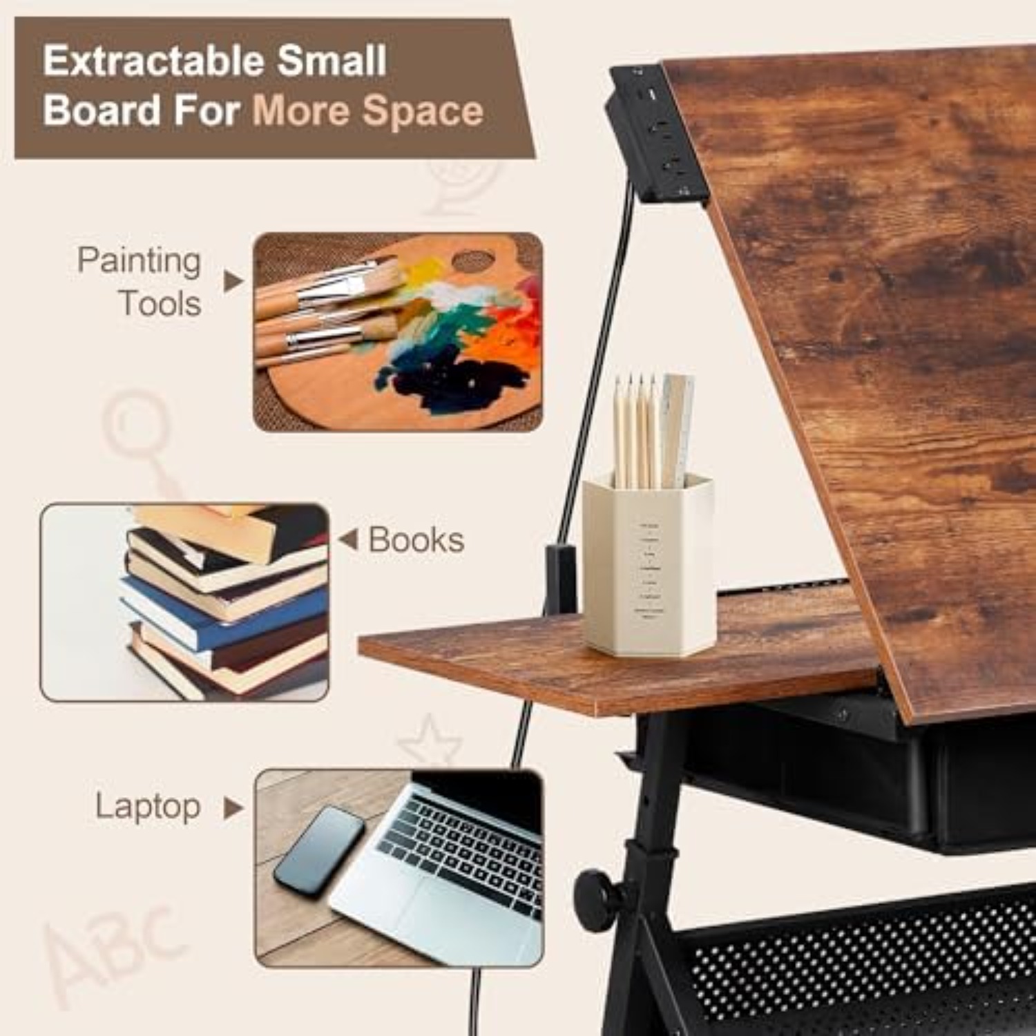 โต๊ะเขียนแบบปรับระดับได้พร้อมเ - Art Craft & Architecture บทวิจารณ์และราคา