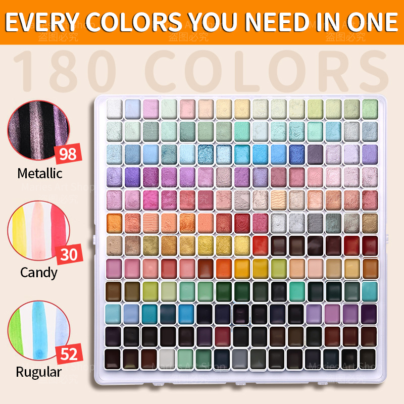 180 สี Pearl Shimmer สีน้ําชุด - Art Craft Blend บทวิจารณ์และราคา