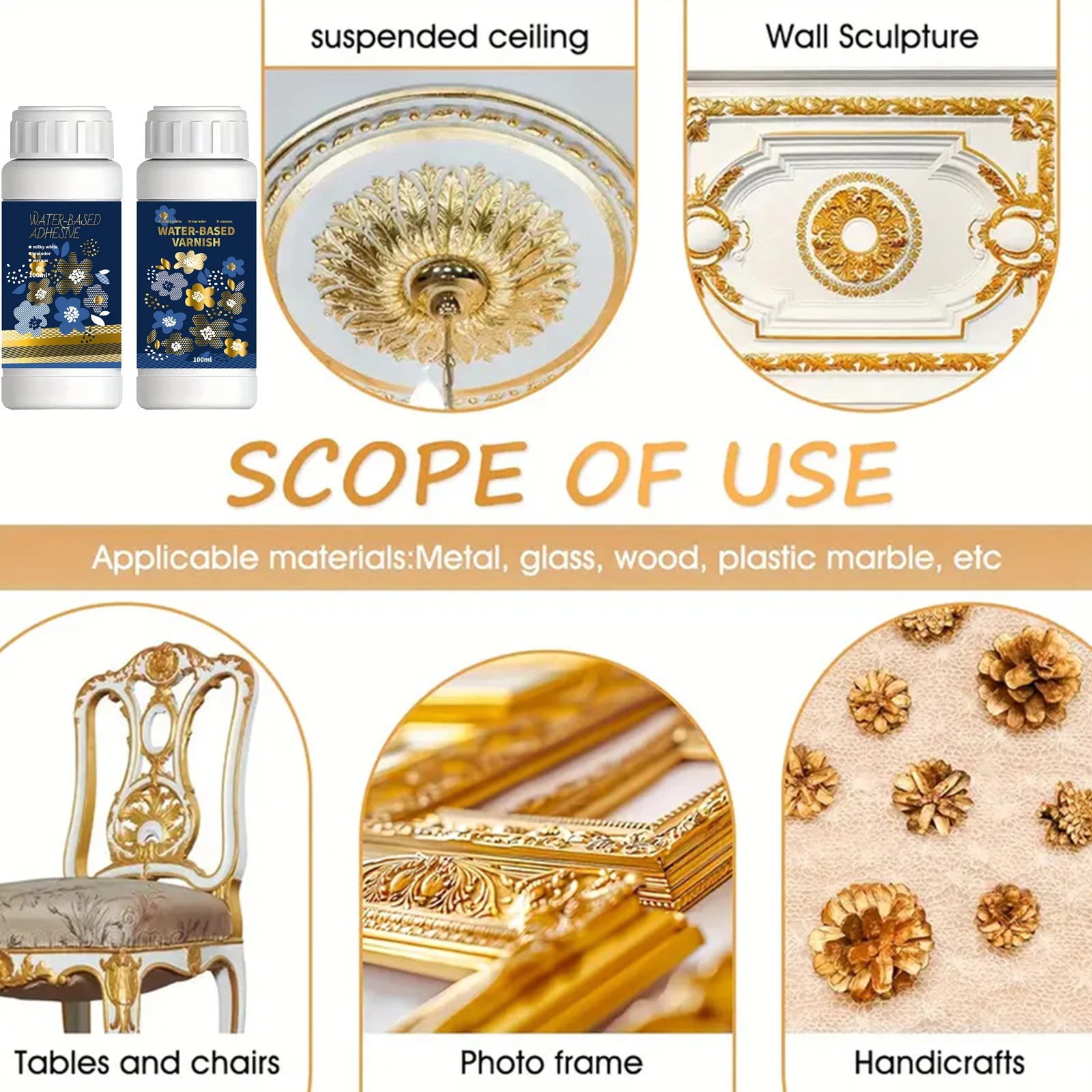 100 ml/200 ml Golden Leaf Gild - Art Craft Glue บทวิจารณ์และราคา