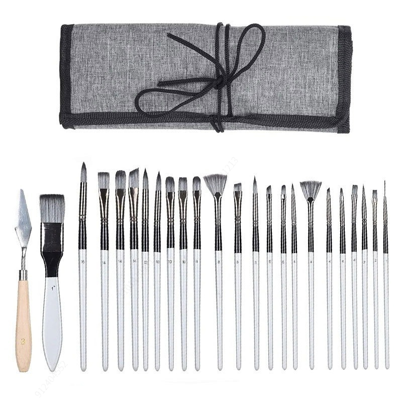 ชุดแปรง 24 ชิ้น แปรงขนสังเคราะ - Painting Knife Palette บทวิจารณ์และราคา